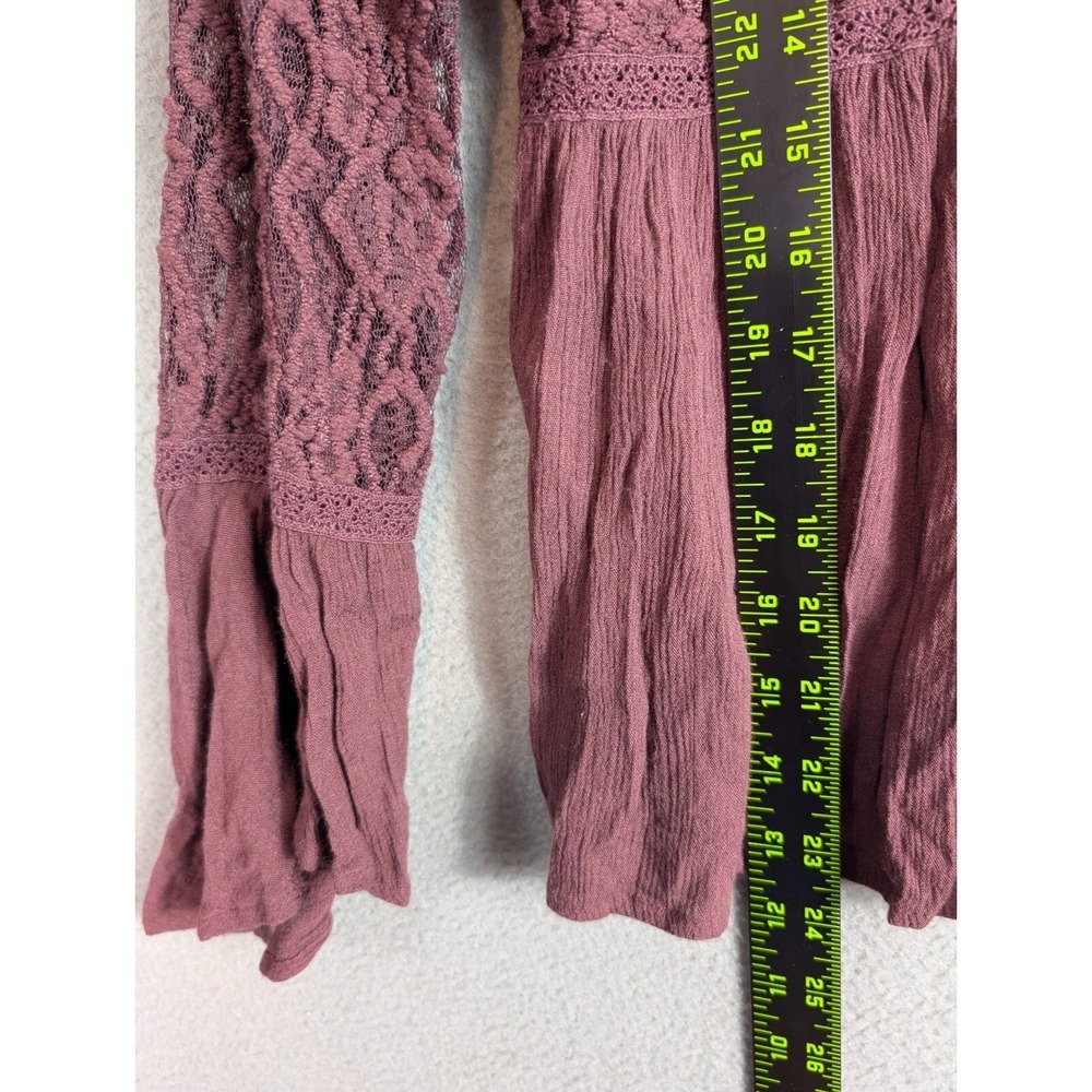 American Eagle Outfitters Top Women's Size XS Long Sleeve Ruffled Fairy Lace - Picture 9 of 14